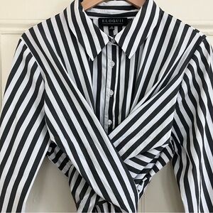 ELOQUII Belted Shirt Dress